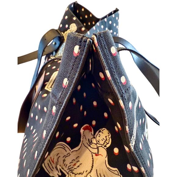 Loewe Paula's Ibiza Close to Paradise Black Polka Dot Canvas Leather Tote Bag - Picture 9 of 16